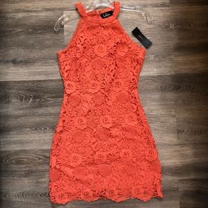 Love Poem Coral Orange Lace Dress - Lulu’s